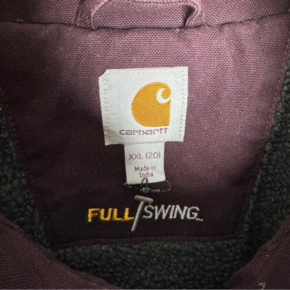 Carhartt Full Swing Caldwell XXL Brown Canvas Jacket Fleece Lined Inner and Oute - Picture 4 of 9